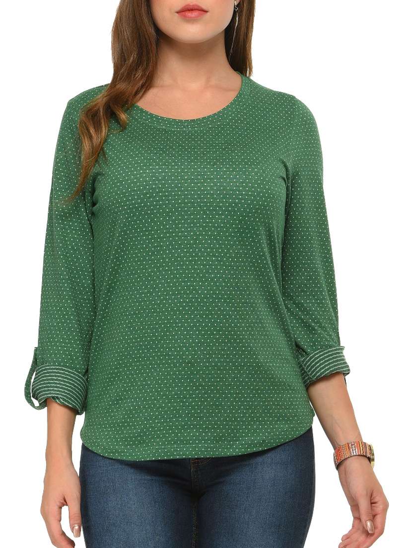 green cotton regular tshirt