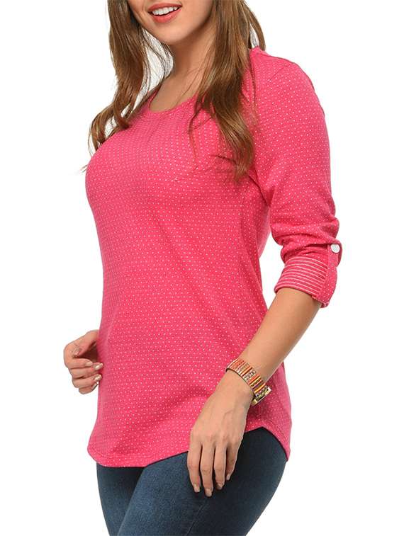 pink cotton regular tshirt - 12420580 -  Standard Image - 1