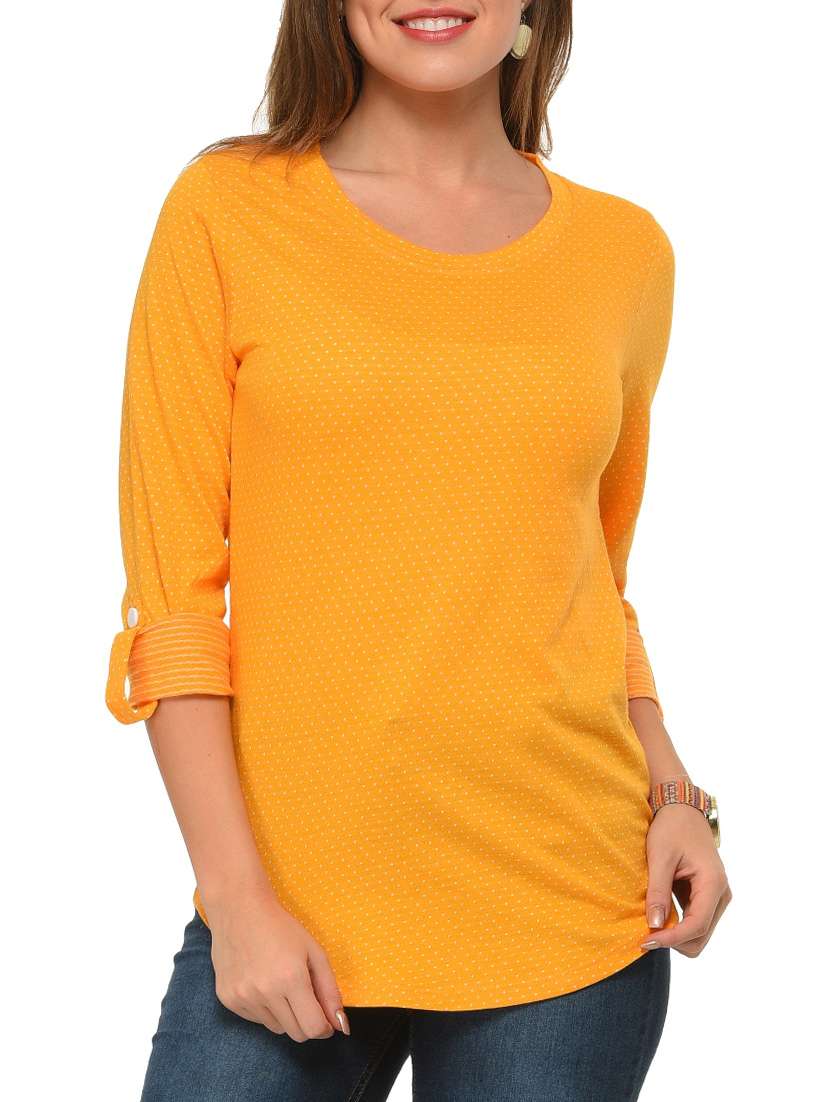 yellow cotton regular tshirt