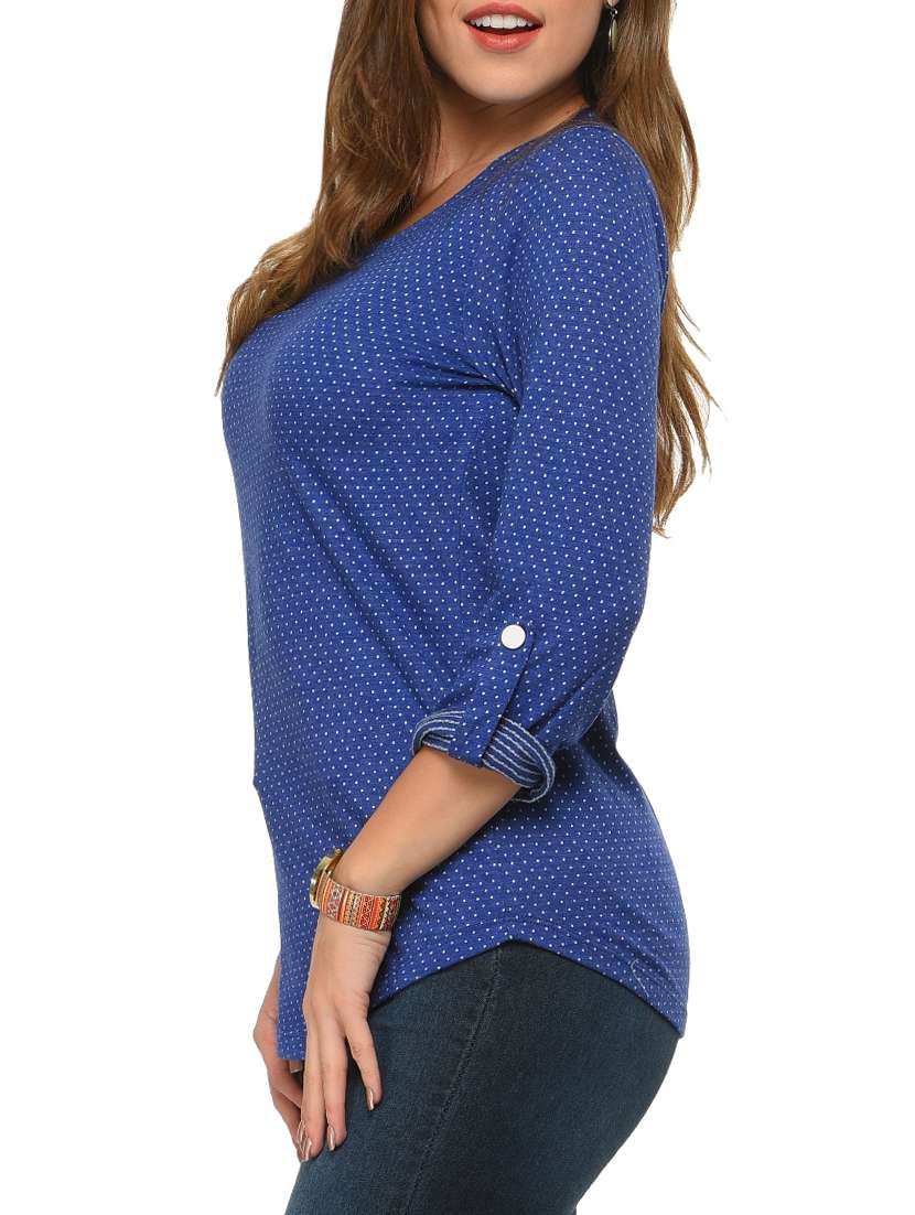 dark blue cotton regular tshirt - 12420586 -  Standard Image - 1