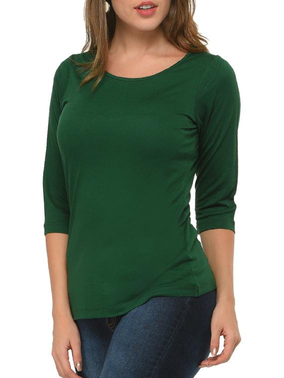 green viscose regular tshirt - 12420613 - Standard Image - 1