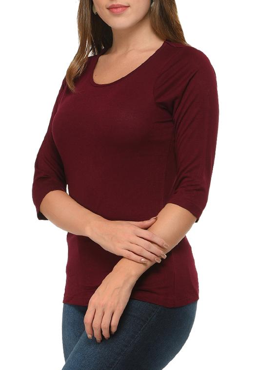 women's plain round neck t-shirt - 12420617 - Standard Image - 1