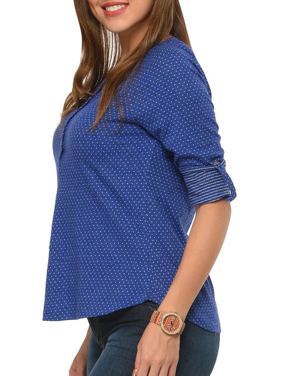 blue cotton regular top - 12421344 - Standard Image - 1