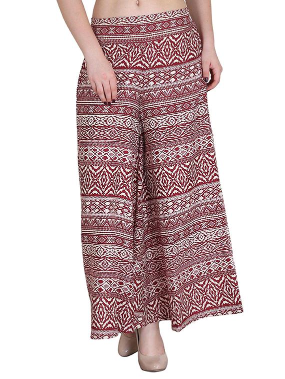 red crepe palazzos