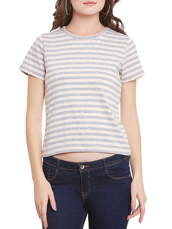 grey cotton regular tee