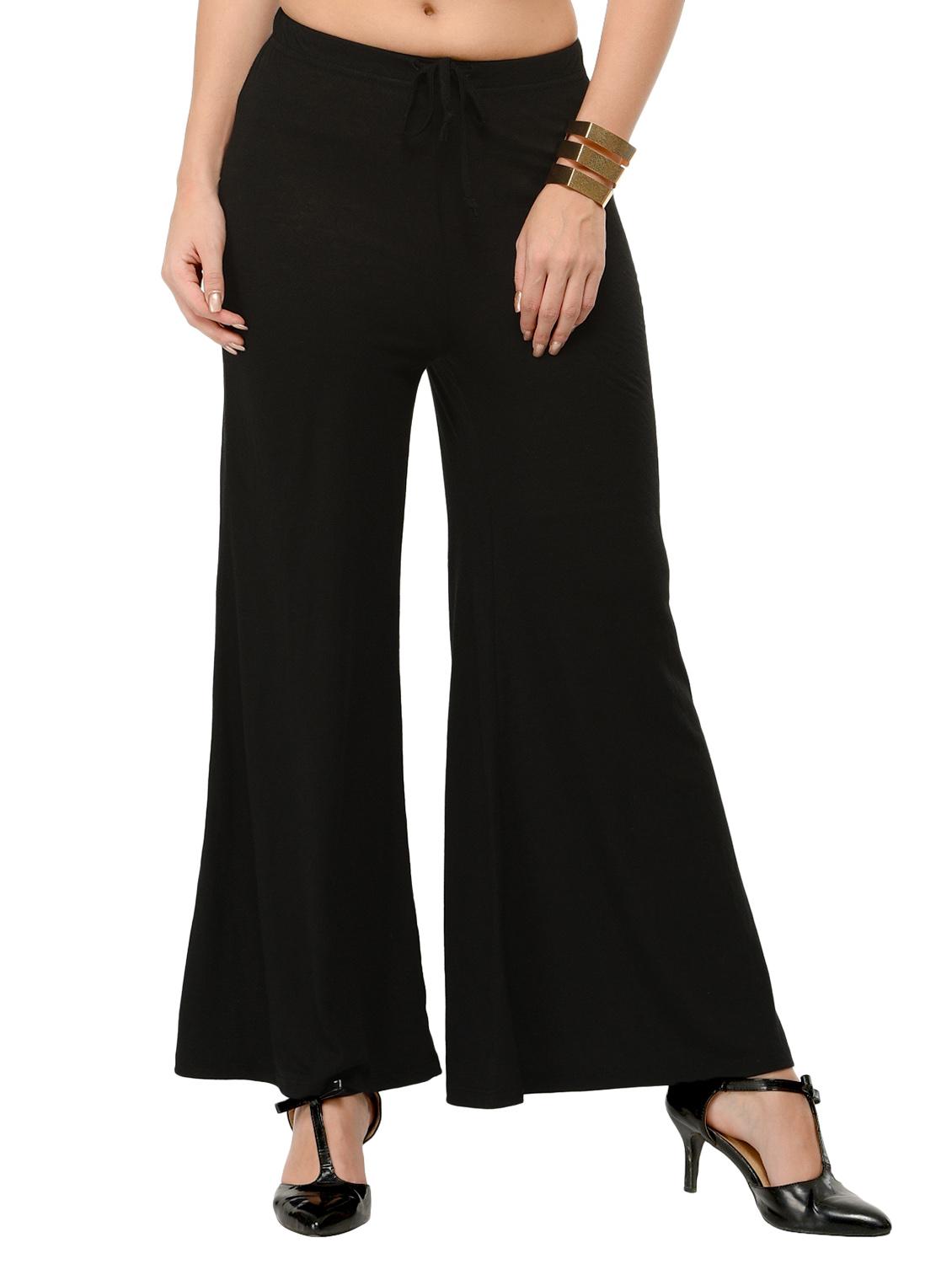 black viscose palazzos - 12426154 - Zoom Image - 0