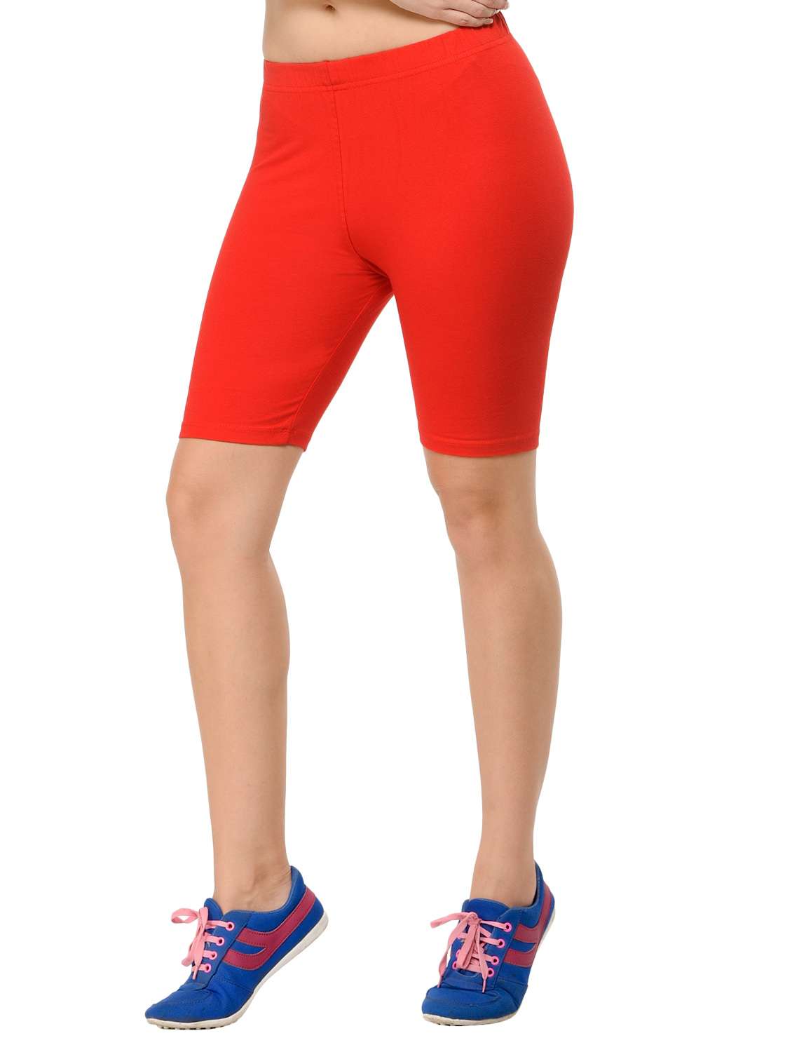 solid red cotton shorts - 12426158 - Standard Image - 1