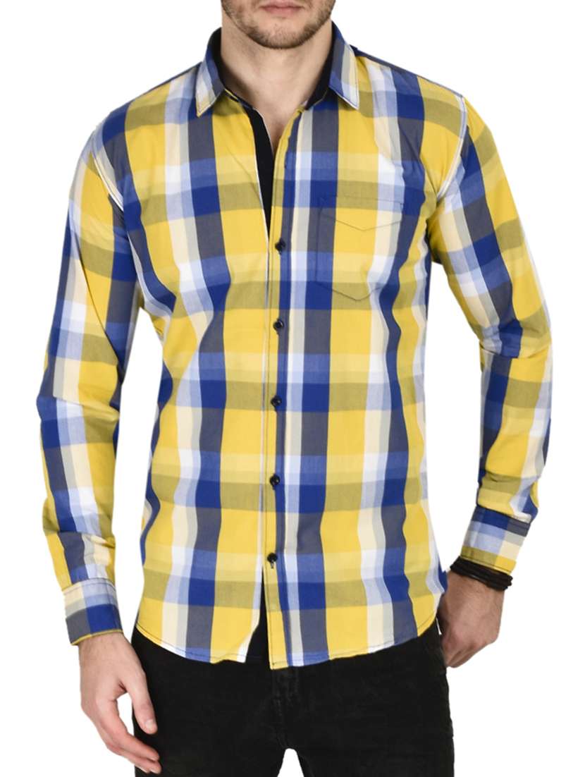 yellow cotton casual shirt