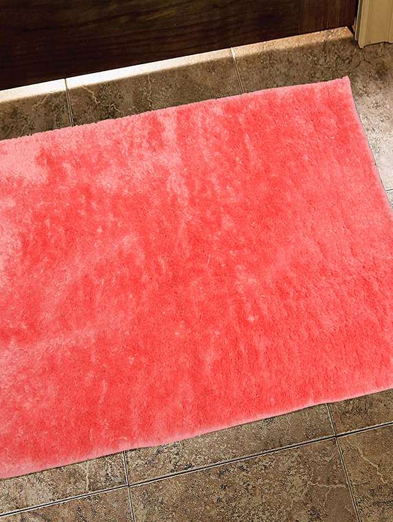 avira home 1700 gsm constellation microfiber bathmat with anti slip rubber backing-coral