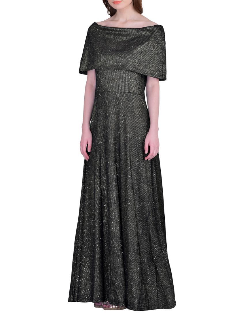 grey spandex gown dress - 12449029 - Standard Image - 1