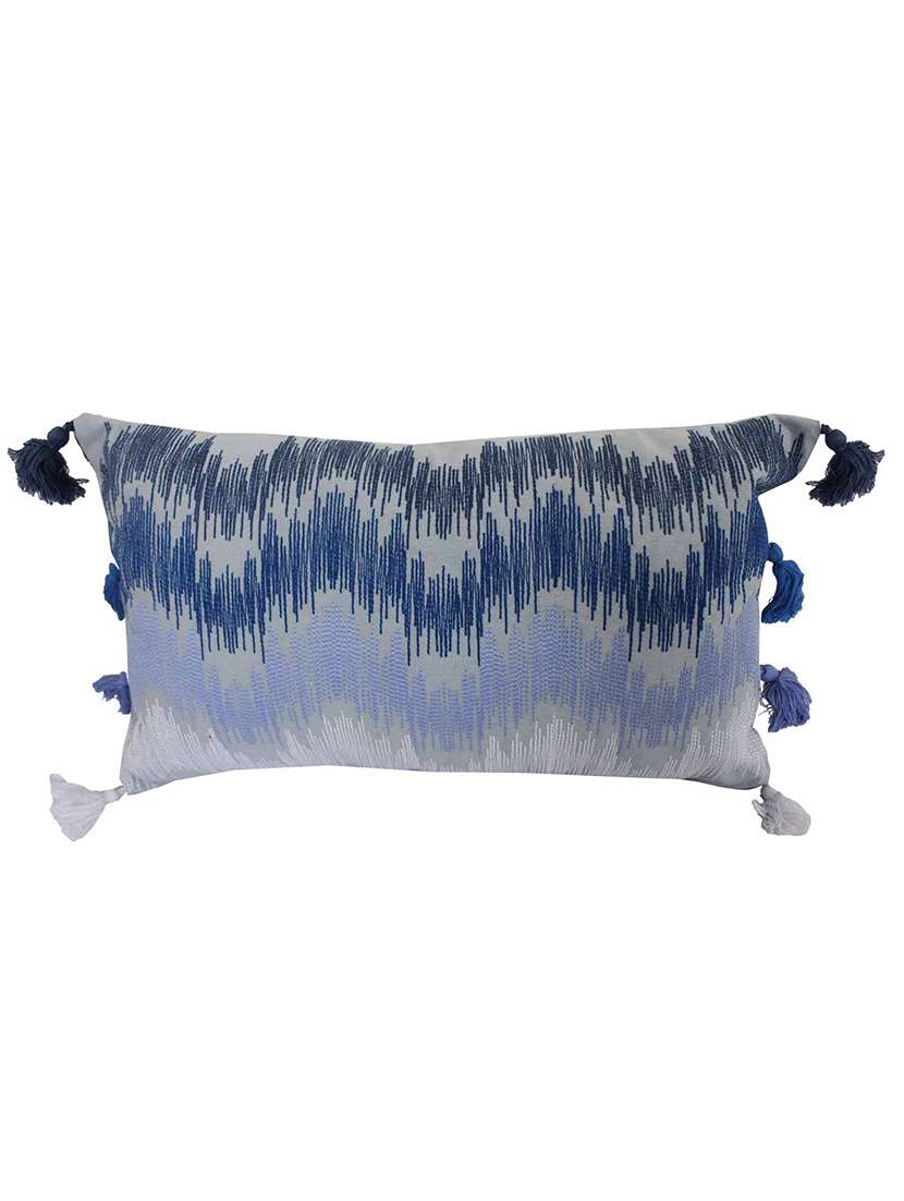 embroidered cushion cover with tassels - set of 2(30 x 50 cm)