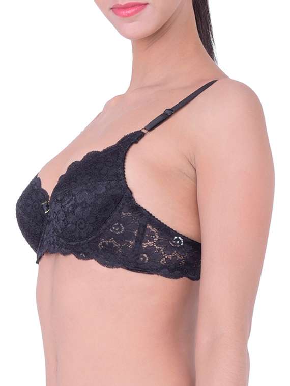 black lace push up bra - 12455797 - Standard Image - 1