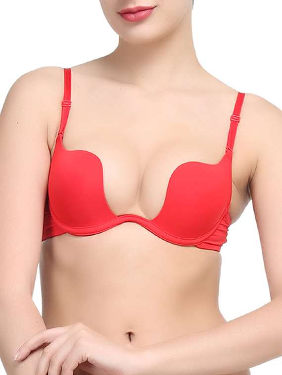 multi-way strap solid plunge bra 