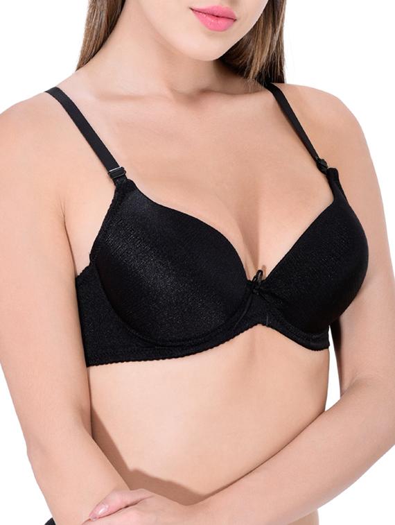 black satin push up bra - 12455870 - Standard Image - 1