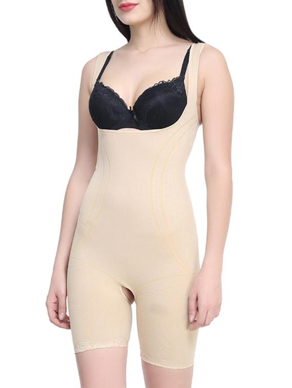 beige cotton body suit shapewear - 12456946 - Standard Image - 1