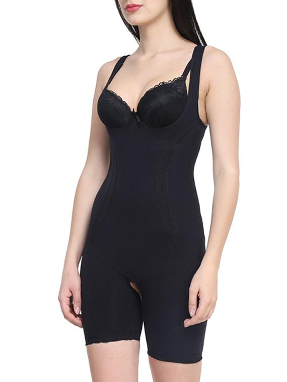 black cotton body suit shapewear - 12456947 - Standard Image - 1