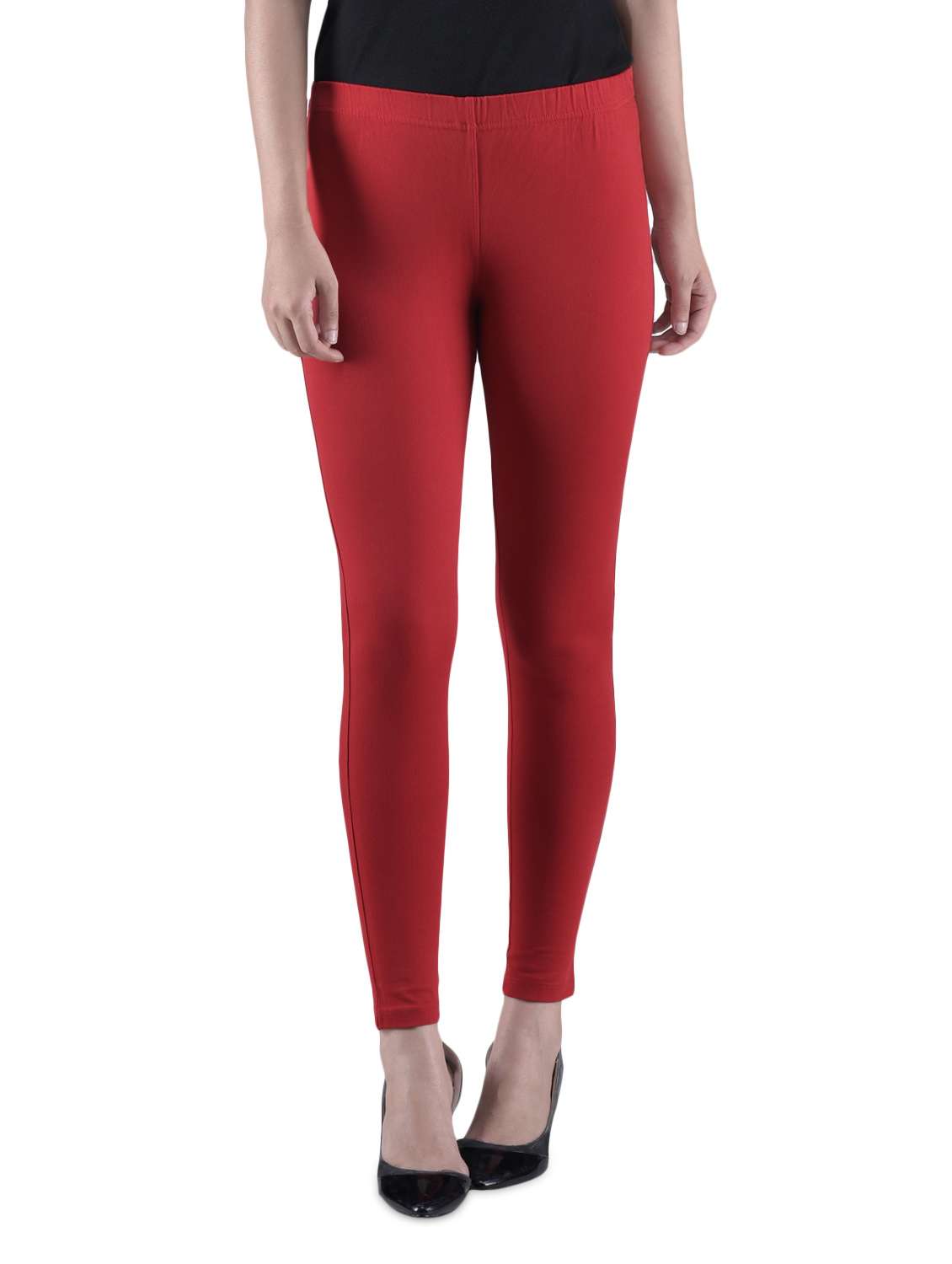 rust cotton spandex knit jeggings