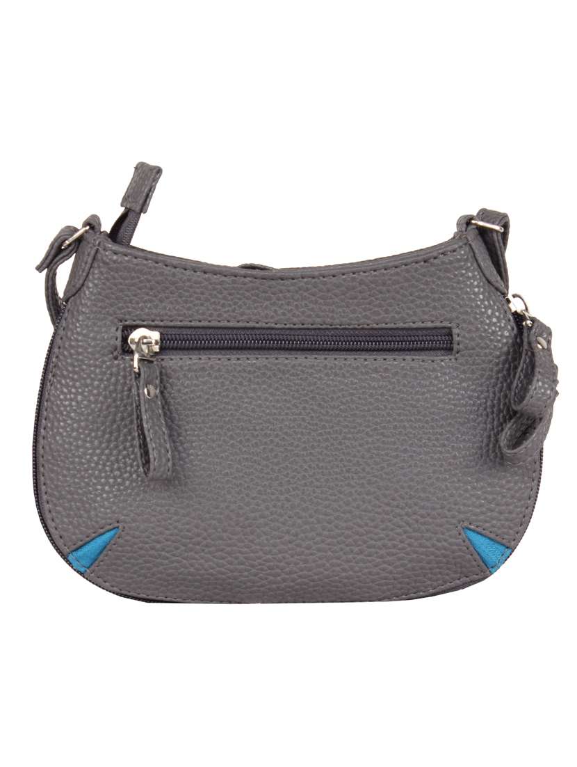 grey leatherette textured sling bag - 12471982 - Standard Image - 1