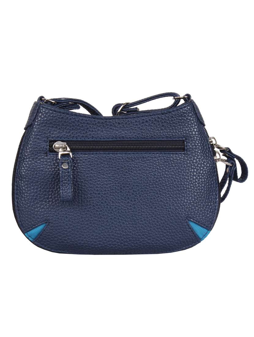 navy blue textured sling bag - 12471988 -  Standard Image - 1