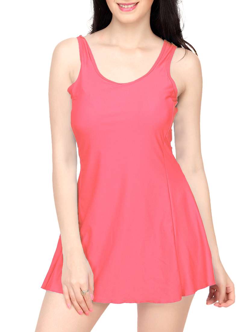 pink cotton functional swimsuit