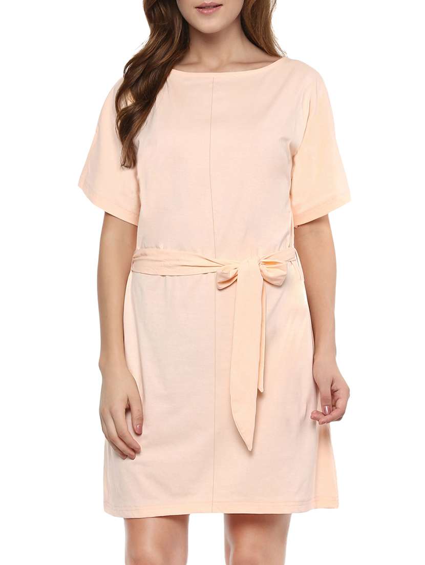 bow tie front ribbed dress