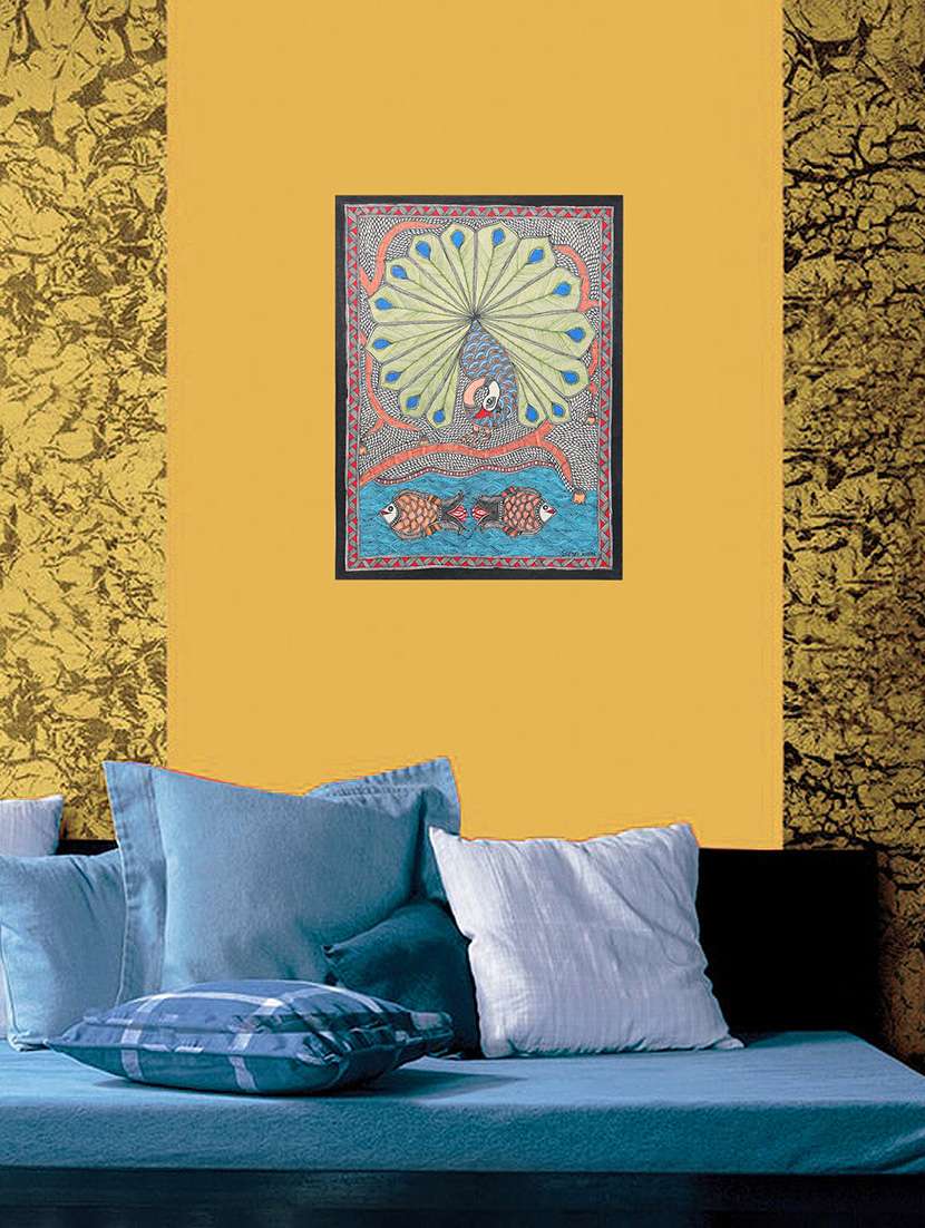 imithila painting depicting celebration of rain in forest (38x29 cms)