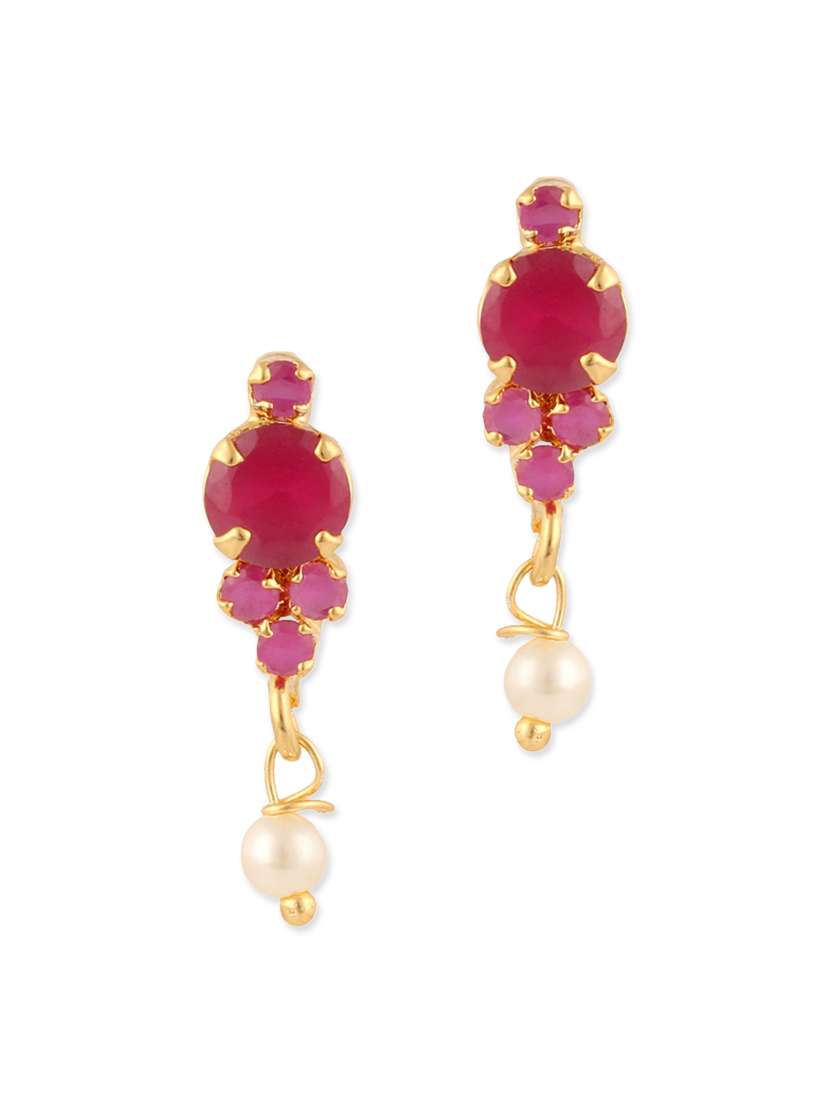 pink gold plated drop earrings