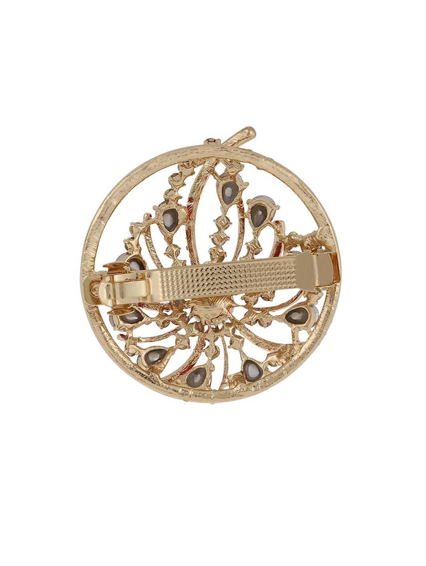 gold stone embellished hair clip - 12489880 - Standard Image - 1
