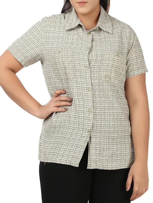 beige printed viscose regular shirt - 12496887 - Standard Image - 0