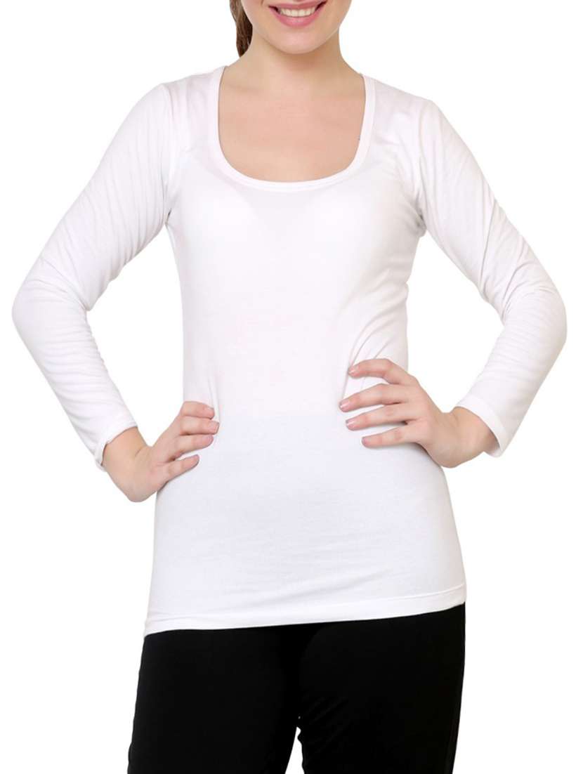 solid white cotton spandex top