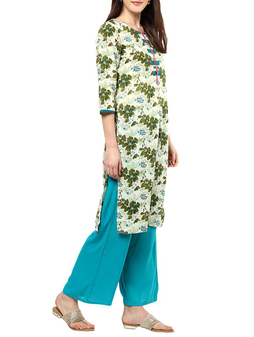 multi cotton straight stitched suit - 12503865 -  Standard Image - 1