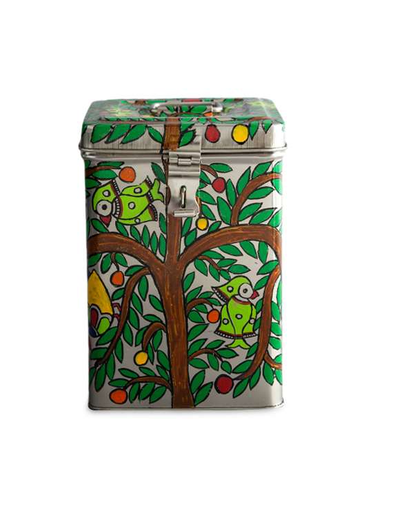 multicoloured hand- painted container