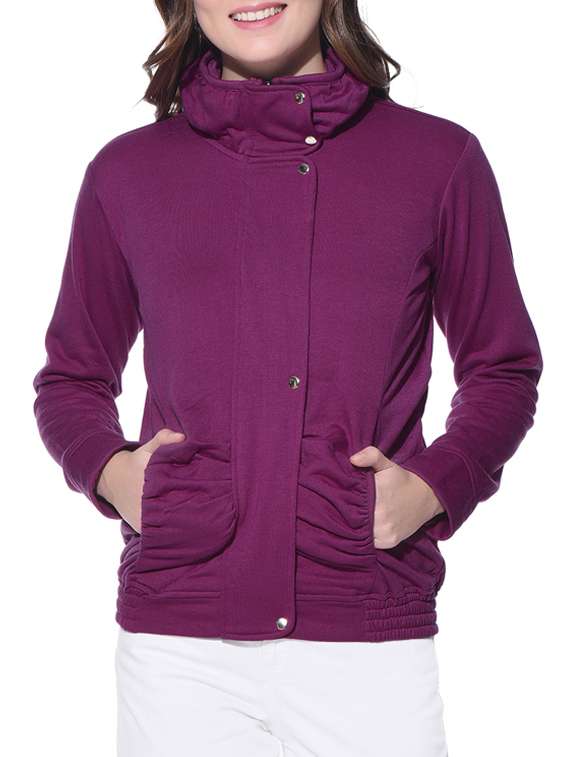 solid purple fleece jacket