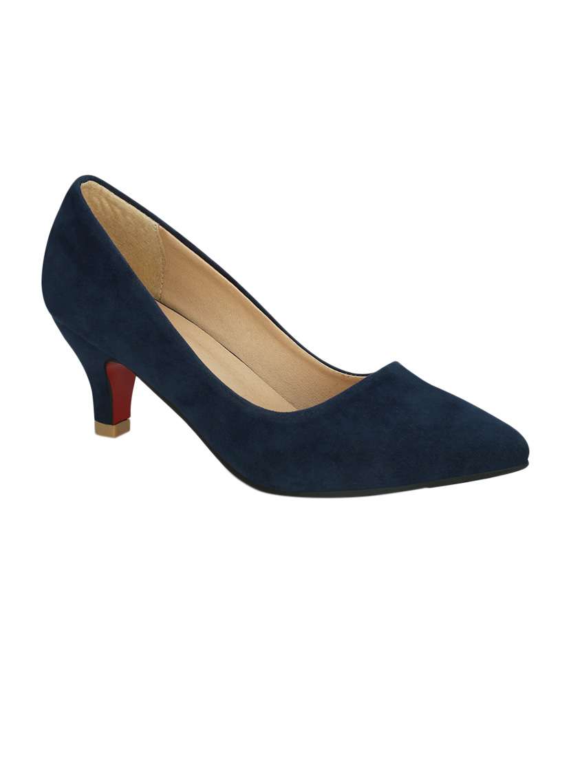 navy suede pump