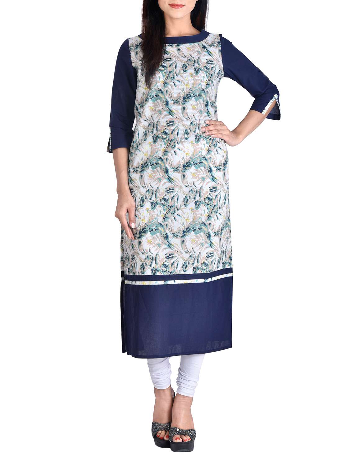 multicolored cotton long kurta