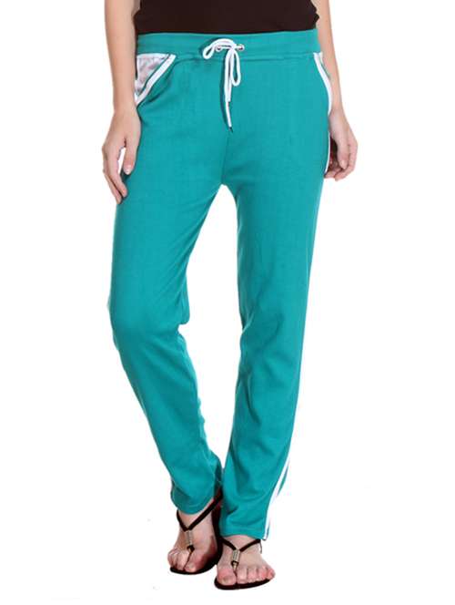 green hosery track pant - 12520960 -  Standard Image - 0