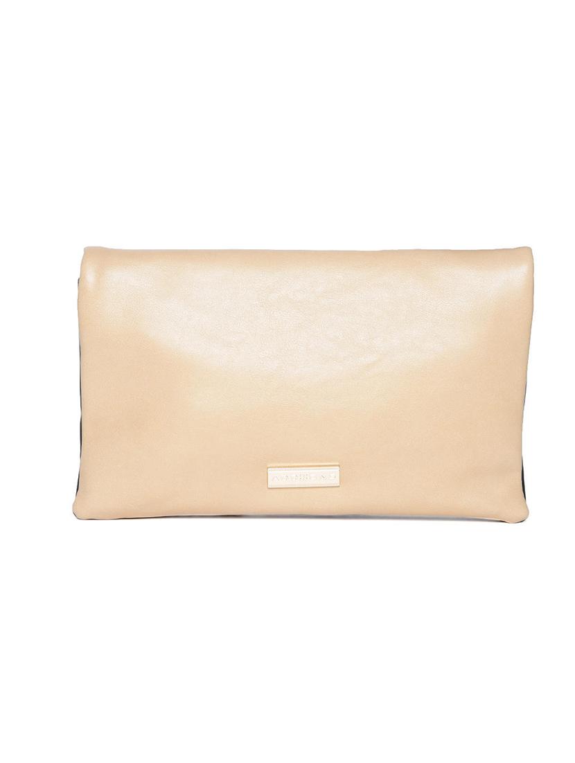 beige & black leatherette studded clutch - 12522673 -  Standard Image - 1