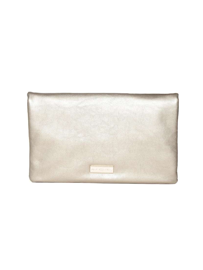 metallic leatherette studded clutch - 12522674 - Standard Image - 1