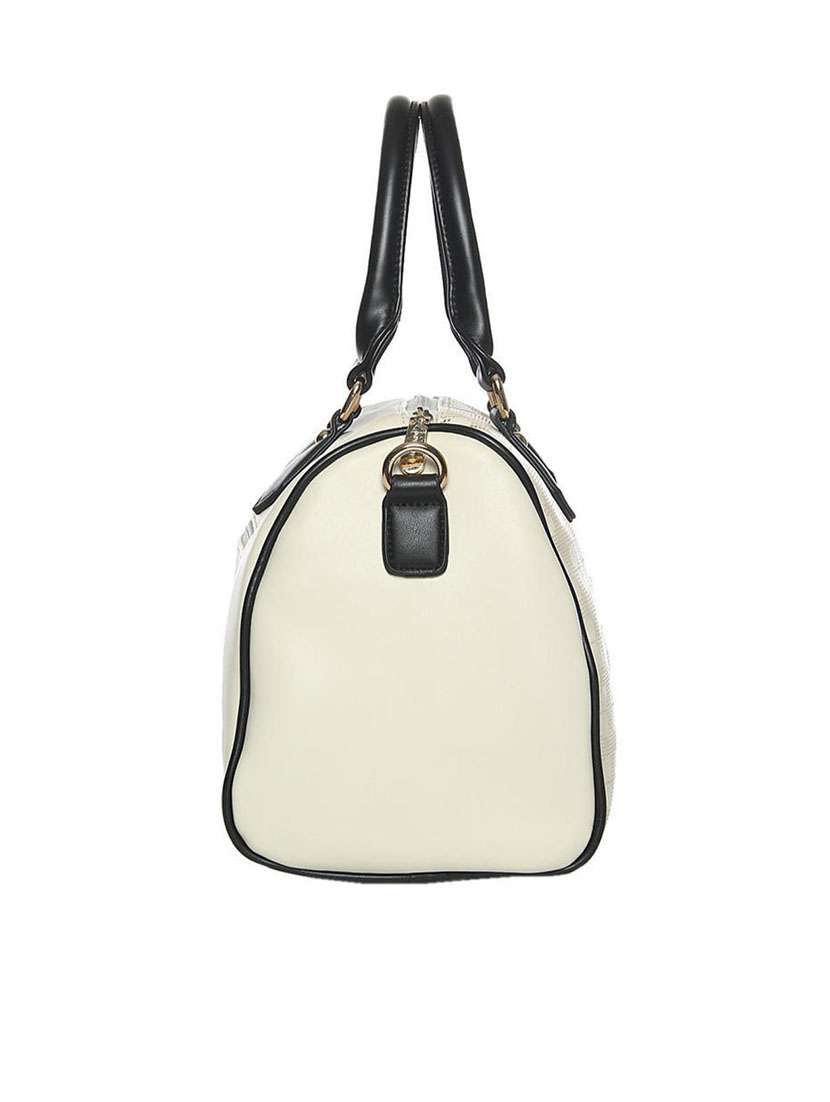 white leatherette cutwork handbag - 12522675 - Standard Image - 4
