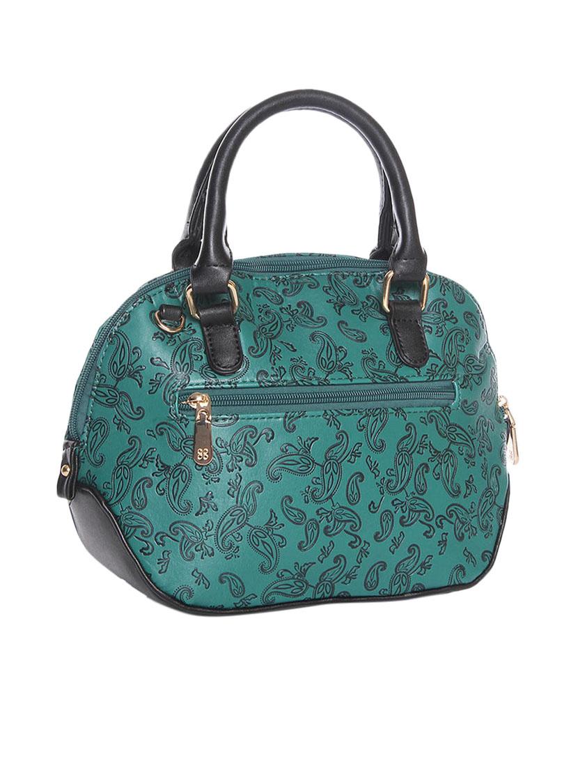 green leatherette embossed handbag - 12522676 - Standard Image - 1