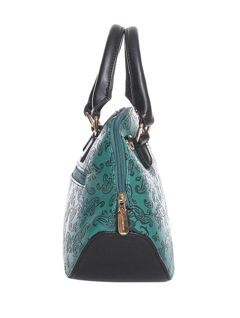 green leatherette embossed handbag - 12522676 - Standard Image - 4