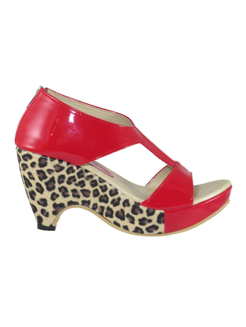 red closed back  sandal - 12543029 -  Standard Image - 1