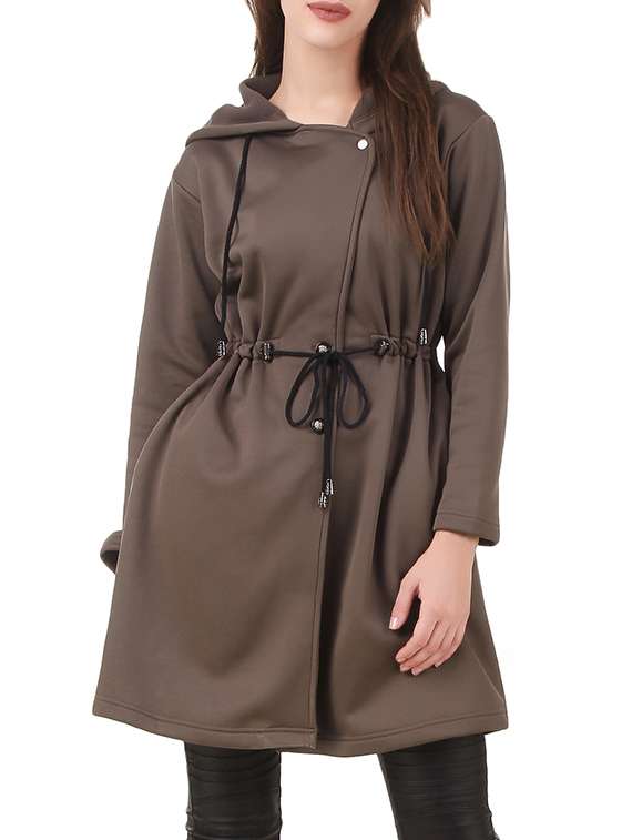 solid brown long jacket 