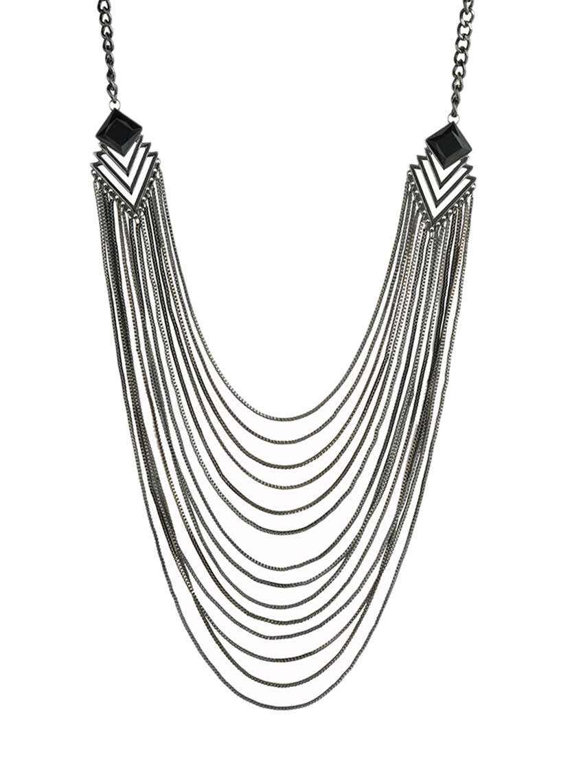 silver heavy statement necklace