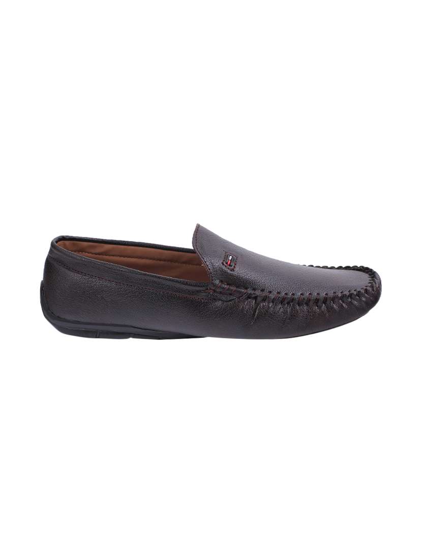 brown leatherette slip on loafer - 12553541 -  Standard Image - 1