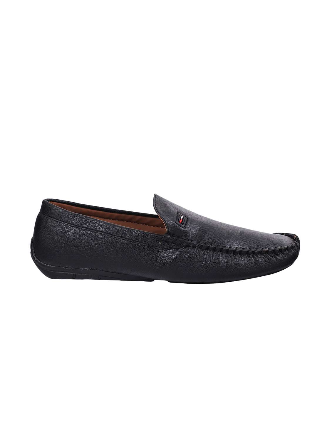 black synthetic slip on loafers - 12553543 -  Standard Image - 1