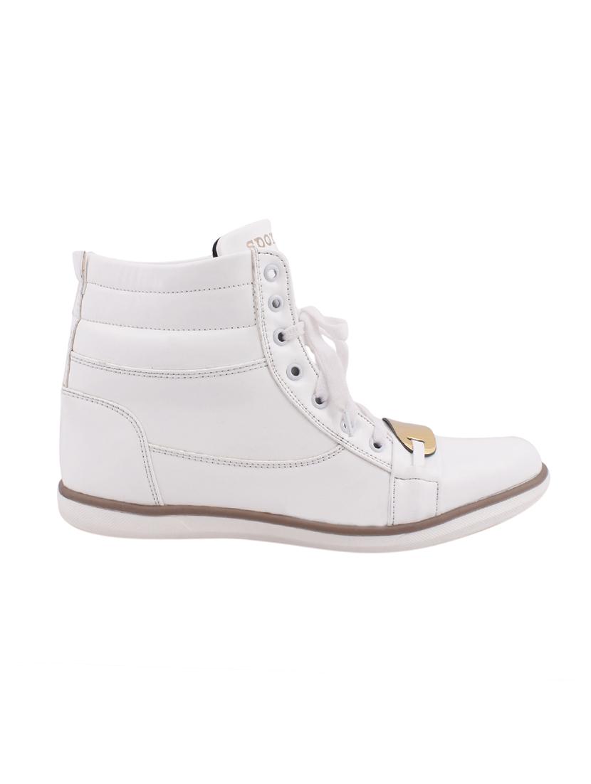 white synthetic lace up sneakers - 12553566 - Standard Image - 1