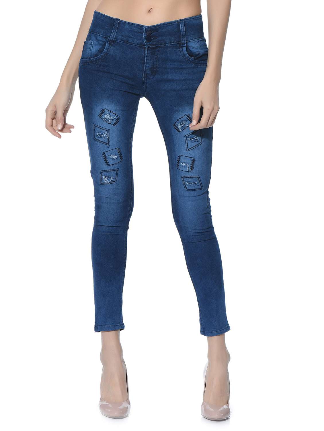 dark blue denim jeans