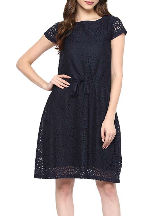 navy blue net dress