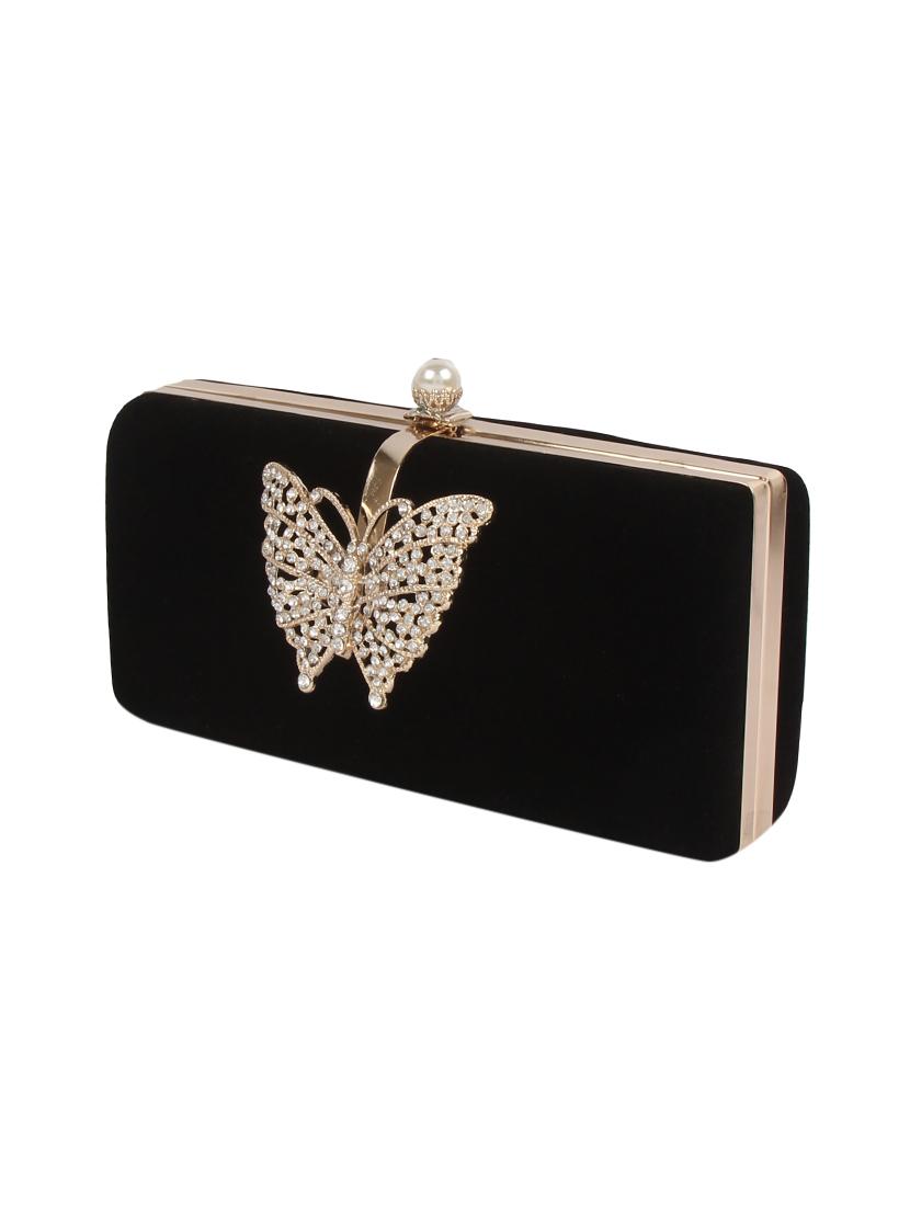 black velvet clutch - 12573359 - Standard Image - 4